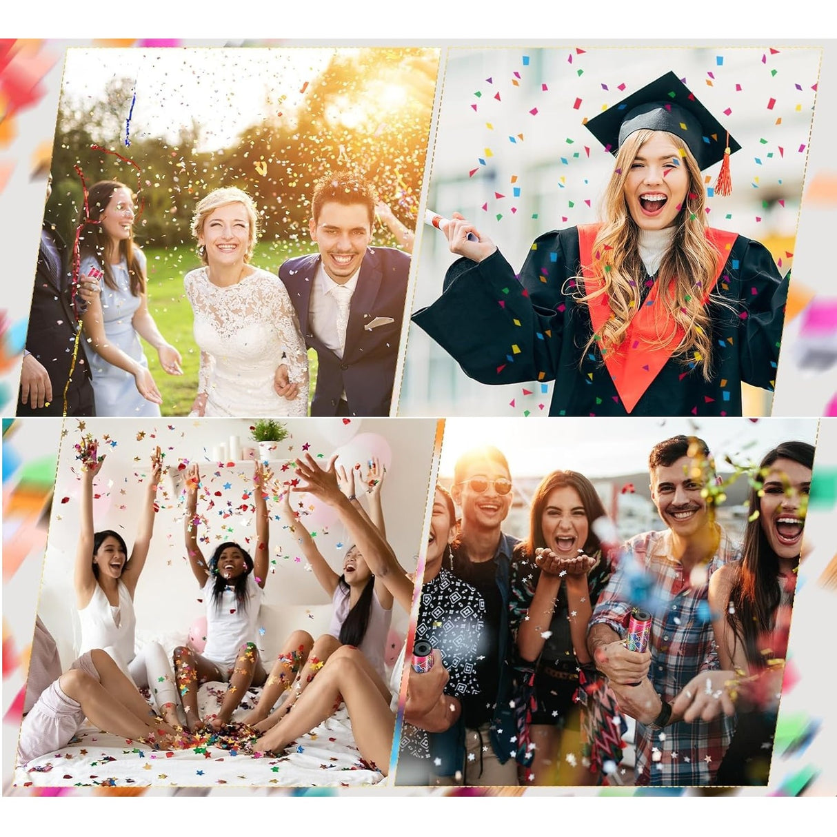 Tun de Confetti, Flippy, Party Popper 15 cm, Model Panglici din Folie, Multicolor