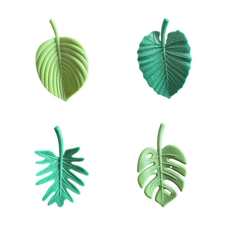 Set 4 Magneti De Frigider, Model Frunze, Din Abs Si Magnet, Verde - vivimall.ro