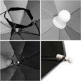 Umbrela de Cap, Vivimall, Diametru 69 cm, Banda Elastica de Cap, Protectie UV/Ploaie, Albastru Deschis - vivimall.ro