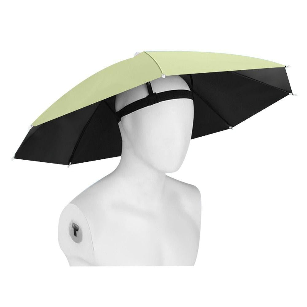 Umbrela de Cap, Vivimall, Diametru 69 cm, Banda Elastica de Cap, Protectie UV/Ploaie, Verde Matcha - vivimall.ro