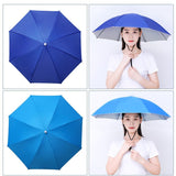 Umbrela de Cap, Vivimall, Diametru 69 cm, Snur Reglabil de Cap, Protectie UV/Ploaie, Albastru Inchis - vivimall.ro