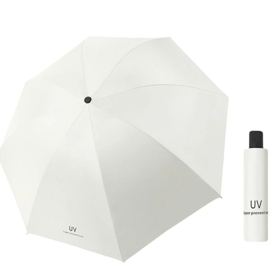 Umbrela de Ploaie Unisex, Flippy, cu Protectie UV Soare, Rezistenta la Vant si Ploaie, Pliabila, din Vinil si Otel, 96 x 67 cm, Bej deschis - vivimall.ro