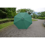 Umbrela Rotunda De Soare Pentru Terasa Sau Gradina, Diametru 2.70 M, Inaltime 2.80 M, 9 Brate, Manivela, Diametru Tija 35 Mm, Inclinare, Verde - vivimall.ro