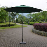 Umbrela Rotunda De Soare Pentru Terasa Sau Gradina, Diametru 2.70 M, Inaltime 2.80 M, 9 Brate, Manivela, Diametru Tija 35 Mm, Inclinare, Verde - vivimall.ro