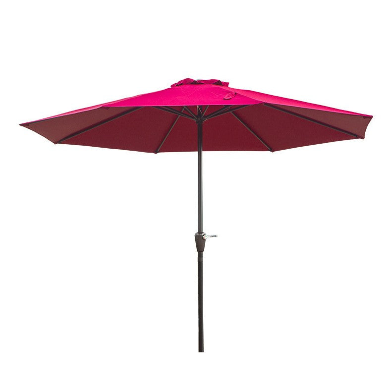 Umbrela Rotunda De Soare Pentru Terasa, Diametru 2.70 M, Manivela, Rosu - vivimall.ro