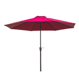 Umbrela Rotunda De Soare Pentru Terasa, Diametru 2.70 M, Manivela, Rosu - vivimall.ro
