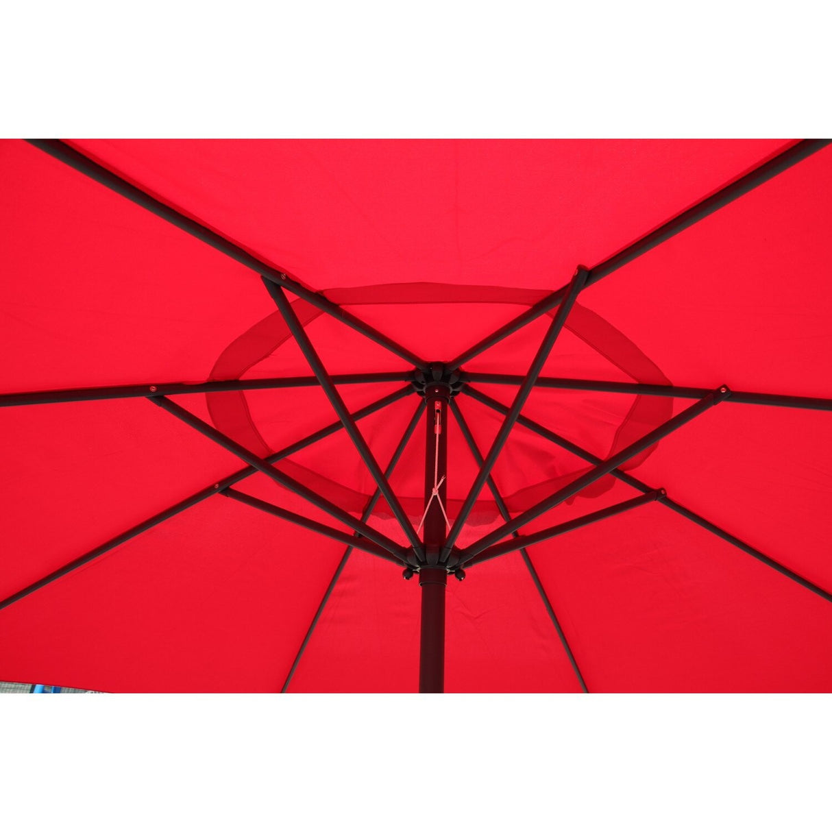 Umbrela Rotunda De Soare Pentru Terasa, Diametru 2.70 M, Manivela, Rosu - vivimall.ro