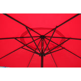 Umbrela Rotunda De Soare Pentru Terasa, Diametru 2.70 M, Manivela, Rosu - vivimall.ro