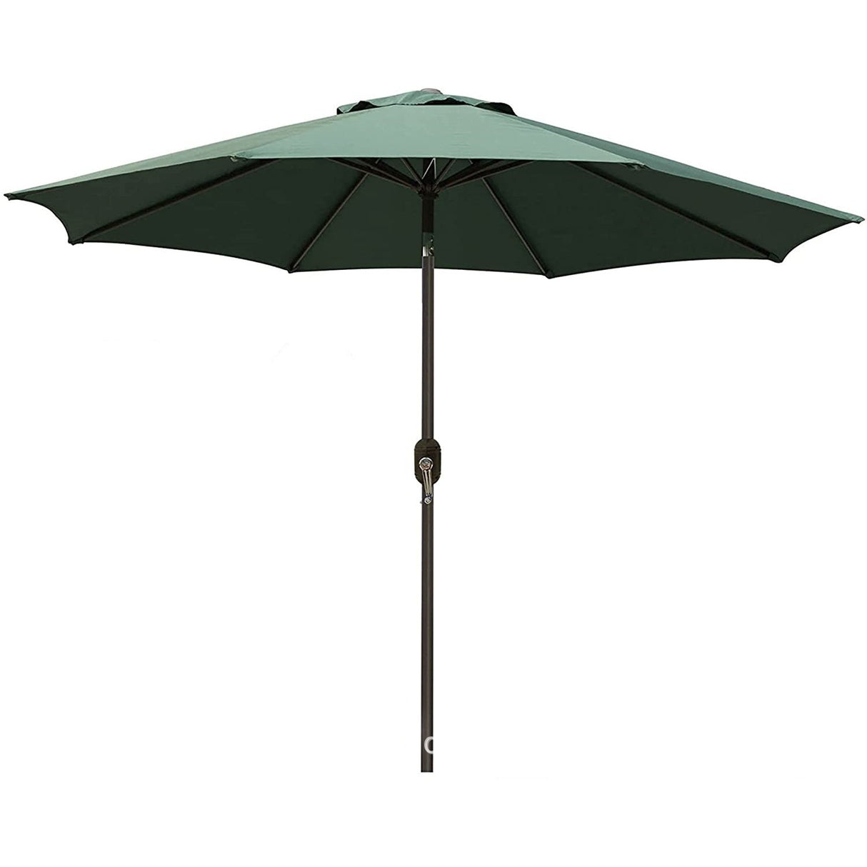 Umbrela Rotunda De Soare Pentru Terasa Sau Gradina, Diametru 2.70 M, Inaltime 2.80 M, 9 Brate, Manivela, Diametru Tija 35 Mm, Inclinare, Verde - vivimall.ro