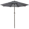 Umbrela Terasa/Gradina Inaltime 2,5 M, Diametru 2.30 M, Manivela/Inclinare, Gri - vivimall.ro