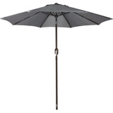 Umbrela Terasa/Gradina Inaltime 2,5 M, Diametru 2.30 M, Manivela/Inclinare, Gri - vivimall.ro