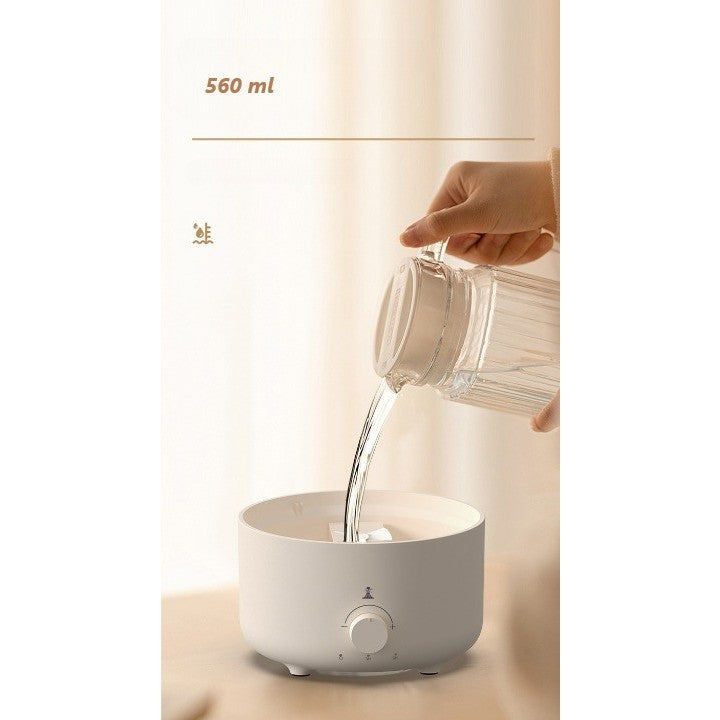 Umidificator de tip vulcan, Vivimall, cu aromaterapie, cu telecomanda, 560 ml, model V21B, alb, Resigilat - vivimall.ro