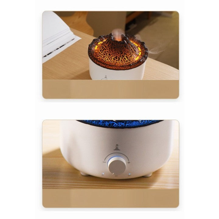 Umidificator De Tip Vulcan, Cu Aromaterapie, Cu Telecomanda, 560 Ml, Resigilat - vivimall.ro