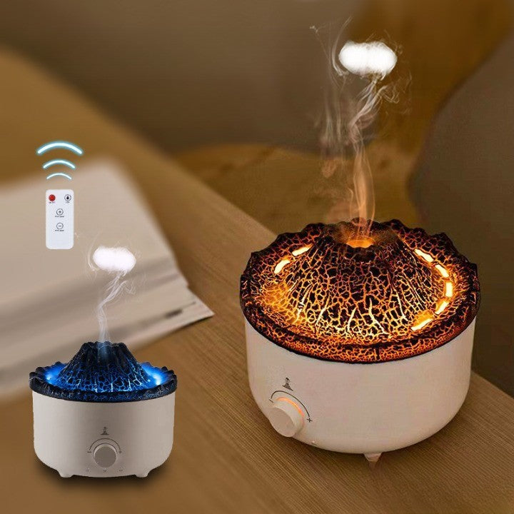 Umidificator De Tip Vulcan, Cu Aromaterapie, Cu Telecomanda, 560 Ml, Resigilat - vivimall.ro