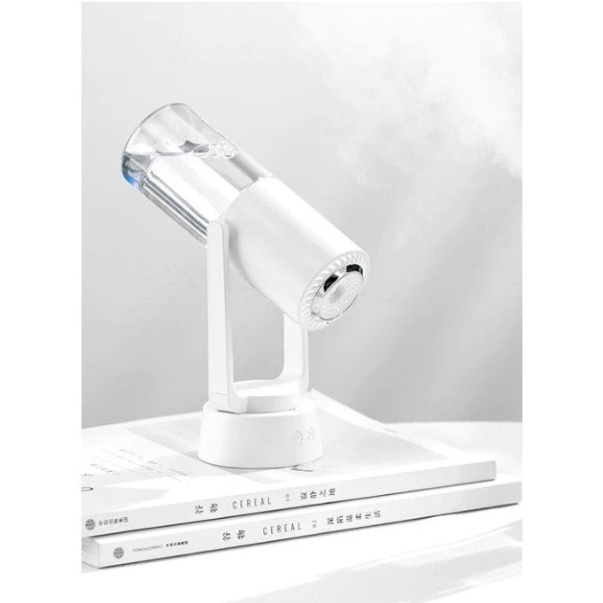 Umidificator Si Purificator Aer Ultrasonic Portabil, Rezervor 200Ml, Cu Ioni Negativi, Led 7 Culori, Rotatie 360 Grade