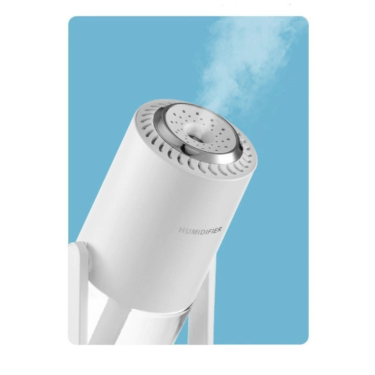 Umidificator Si Purificator Aer Ultrasonic Portabil, Rezervor 200Ml, Cu Ioni Negativi, Led 7 Culori, Rotatie 360 Grade