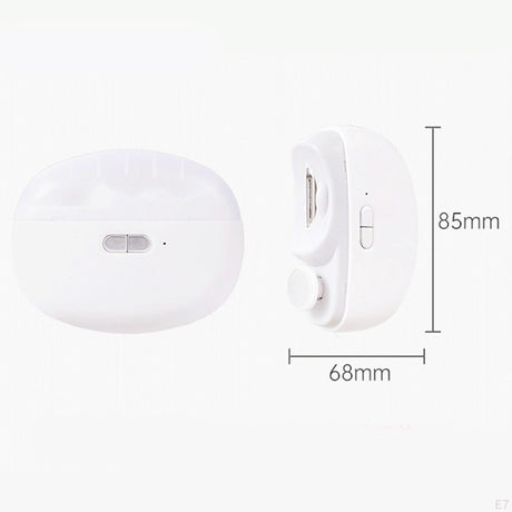Unghiera Electrica 2 in 1, Flippy, Taiat si Slefuit, 2 Viteze, Lumina LED, Design Ergonomic, Compartiment Resturi, Portabila, Silentioasa 65 db, USB-C, Manichiura, Ideal Pentru Copii si Adulti, 8.5 x 6.8 x 3.3 cm, Alb - vivimall.ro