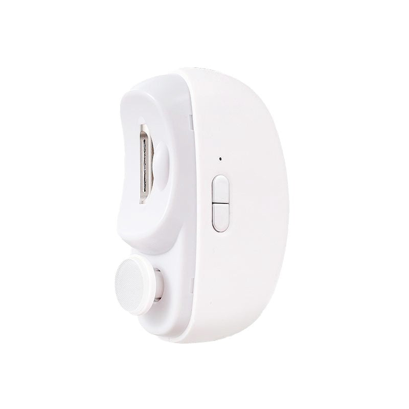 Unghiera Electrica 2 in 1, Flippy, Taiat si Slefuit, 2 Viteze, Lumina LED, Design Ergonomic, Compartiment Resturi, Portabila, Silentioasa 65 db, USB-C, Manichiura, Ideal Pentru Copii si Adulti, 8.5 x 6.8 x 3.3 cm, Alb - vivimall.ro