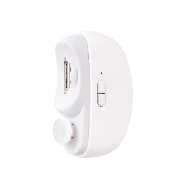Unghiera Electrica 2 in 1, Flippy, Taiat si Slefuit, 2 Viteze, Lumina LED, Design Ergonomic, Compartiment Resturi, Portabila, Silentioasa 65 db, USB-C, Manichiura, Ideal Pentru Copii si Adulti, 8.5 x 6.8 x 3.3 cm, Alb - vivimall.ro