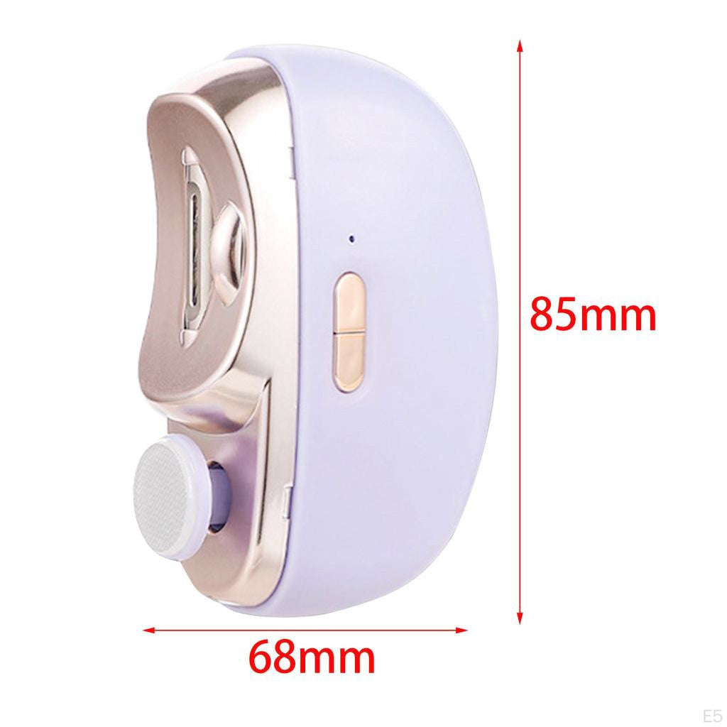 Unghiera Electrica 2 in 1, Flippy, Taiat si Slefuit, 2 Viteze, Lumina LED, Design Ergonomic, Compartiment Resturi, Portabila, Silentioasa 65 db, USB-C, Manichiura, Ideal Pentru Copii si Adulti, 8.5 x 6.8 x 3.3 cm, Violet - vivimall.ro