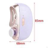 Unghiera Electrica 2 in 1, Flippy, Taiat si Slefuit, 2 Viteze, Lumina LED, Design Ergonomic, Compartiment Resturi, Portabila, Silentioasa 65 db, USB-C, Manichiura, Ideal Pentru Copii si Adulti, 8.5 x 6.8 x 3.3 cm, Violet - vivimall.ro