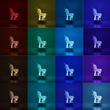 Lampa LED decorativa, Vivimall, 3D, Unicorn, cu USB si baterii, 20 cm inaltime, din material acril, lumina multicolora si telecomanda inclusa, alb - vivimall.ro