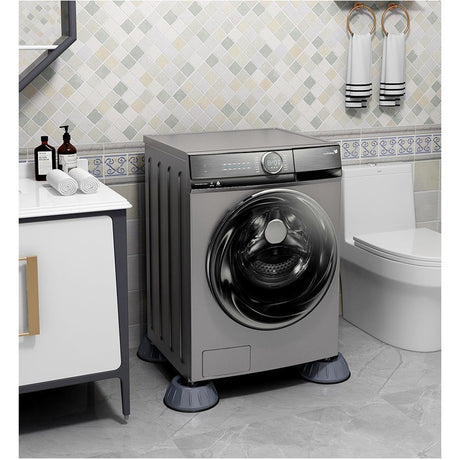 Set De 4 Picioare Antivibratii, 8 Cm, Gri, Cu Ventuza Cauciuc, Instalare Rapida, Pentru Masina De Spalat, Uscator Sau Frigider - vivimall.ro
