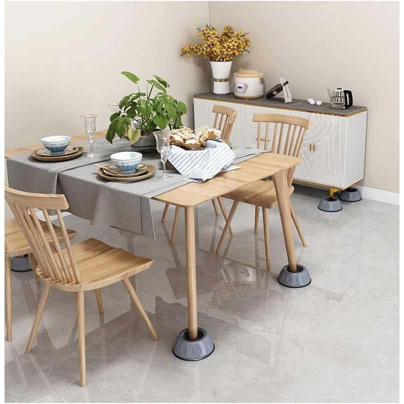 Set de 4 Picioare Antivibratii, Vivimall, 8 cm, Gri, cu Ventuza Cauciuc, Instalare Rapida, pentru Masina de Spalat, Uscator sau Frigider - vivimall.ro