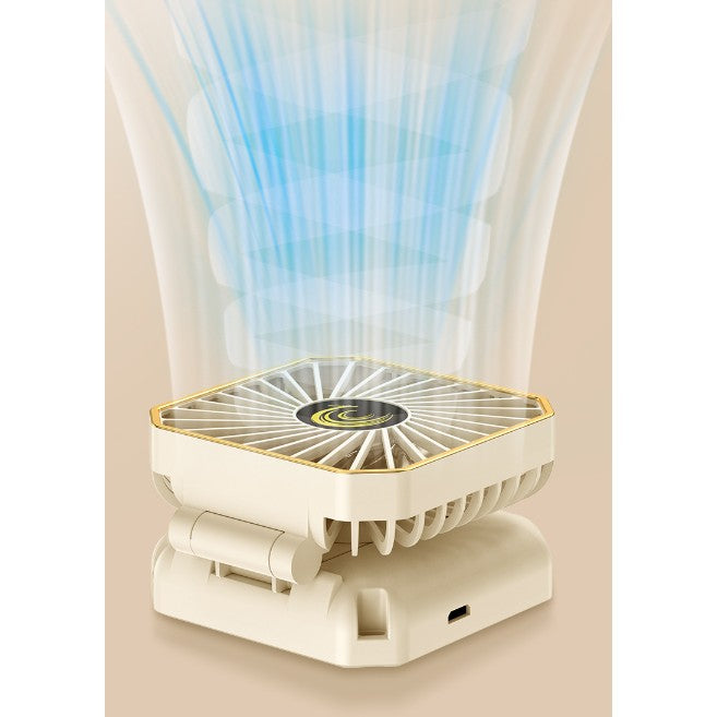 Ventilator Portabil,  de Gat, de Birou, Suport Telefon, 14 x 7 cm, Incarcare USB, din ABS, 3 Viteze - vivimall.ro