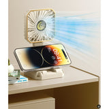 Ventilator Portabil,  de Gat, de Birou, Suport Telefon, 14 x 7 cm, Incarcare USB, din ABS, 3 Viteze - vivimall.ro