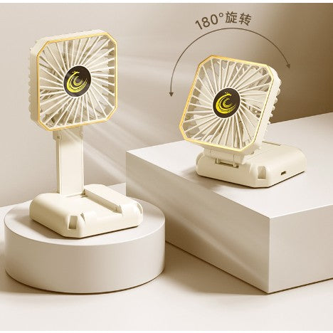 Ventilator Portabil,  de Gat, de Birou, Suport Telefon, 14 x 7 cm, Incarcare USB, din ABS, 3 Viteze - vivimall.ro