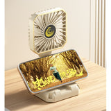 Ventilator Portabil,  de Gat, de Birou, Suport Telefon, 14 x 7 cm, Incarcare USB, din ABS, 3 Viteze - vivimall.ro