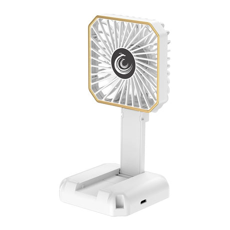Ventilator Portabil,  de Gat, de Birou, Suport Telefon, 14 x 7 cm, Incarcare USB, din ABS, 3 Viteze - vivimall.ro