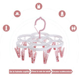 Uscator De Rufe Suspendat Cu 16 Carlige, Rotire 360 Grade, Mateiral Plastic, Usor De Depozitat, Multifunctional, 26 X 21 Cm - vivimall.ro