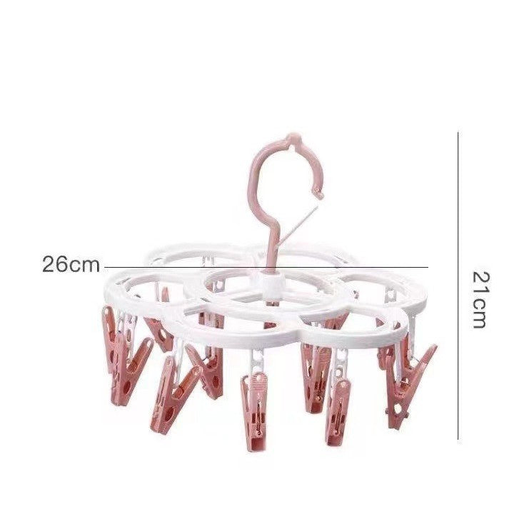 Uscator De Rufe Suspendat Cu 16 Carlige, Rotire 360 Grade, Mateiral Plastic, Usor De Depozitat, Multifunctional, 26 X 21 Cm - vivimall.ro