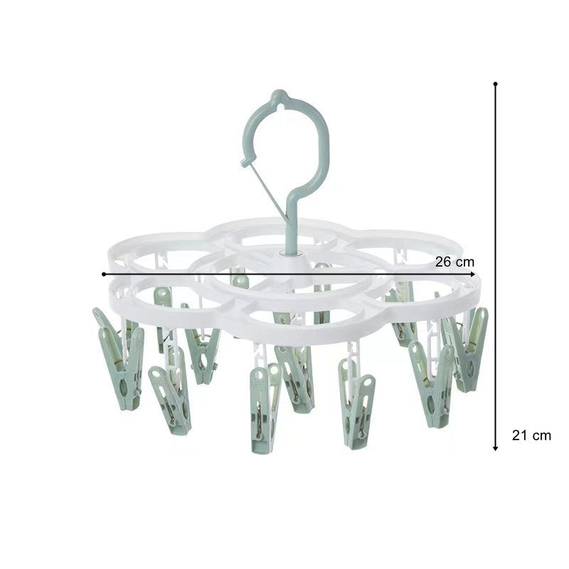 Uscator De Rufe Suspendat Cu 16 Carlige, Rotire 360 Grade, Mateiral Plastic, Usor De Depozitat, Multifunctional, 26 X 21 Cm - vivimall.ro