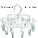 Uscator De Rufe Suspendat Cu 16 Carlige, Rotire 360 Grade, Mateiral Plastic, Usor De Depozitat, Multifunctional, 26 X 21 Cm - vivimall.ro