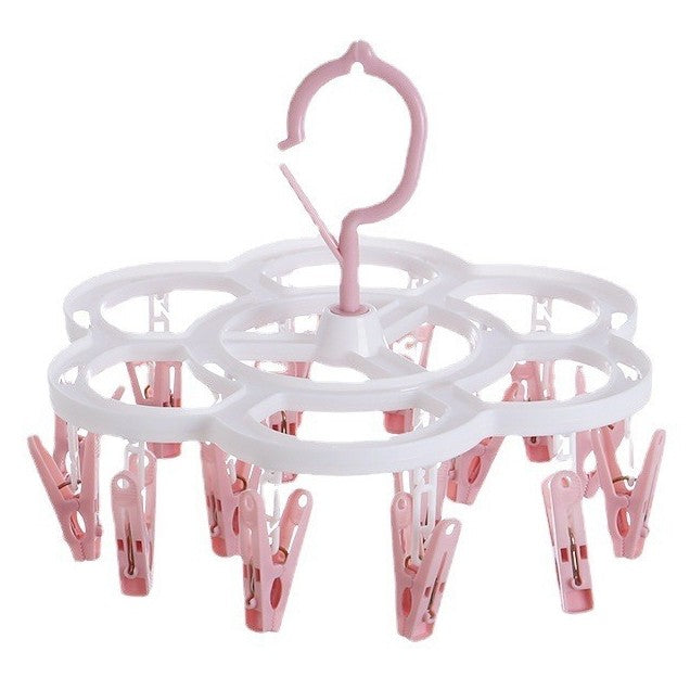 Uscator De Rufe Suspendat Cu 16 Carlige, Rotire 360 Grade, Mateiral Plastic, Usor De Depozitat, Multifunctional, 26 X 21 Cm - vivimall.ro