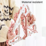 Uscator de Rufe Suspendat Vivimall, cu 40 Carlige, Rotire 360 Grade, Protectie Vant, Pliabil, Patrat, Mateiral Plastic, Usor de Depozitat, Multifunctional, 36 x 24 cm, Alb/Roz - vivimall.ro