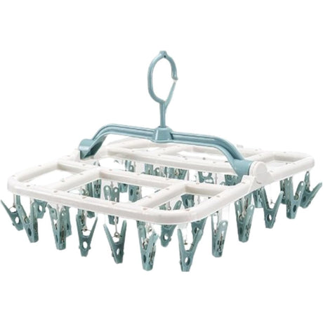 Uscator De Rufe Suspendat Cu 40 Carlige, Rotire 360 Grade, Protectie Vant, Pliabil, Patrat, Mateiral Plastic, Usor De Depozitat, Multifunctional, 36 X 24 Cm, Alb/Albastru - vivimall.ro