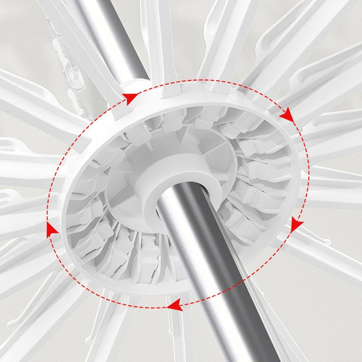 Uscator de Rufe Vertical, Flippy, 2 Niveluri, Pliabil, din ABS+PP+Otel Inoxidabil, Rotire 360 Grade, 130 x 75 cm, Alb