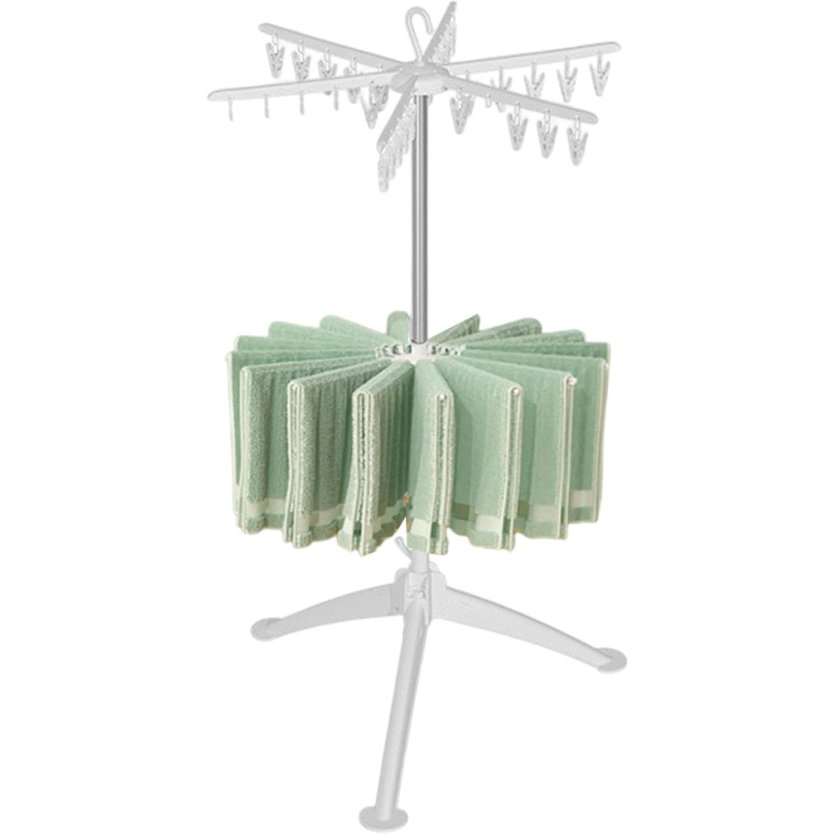 Uscator De Rufe Vertical, 2 Niveluri, Pliabil, Din Abs+Pp+Otel Inoxidabil, Rotire 360 Grade, 130 X 75 Cm, Alb - vivimall.ro