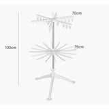 Uscator de Rufe Vertical, Flippy, 2 Niveluri, Pliabil, din ABS+PP+Otel Inoxidabil, Rotire 360 Grade, 130 x 75 cm, Alb