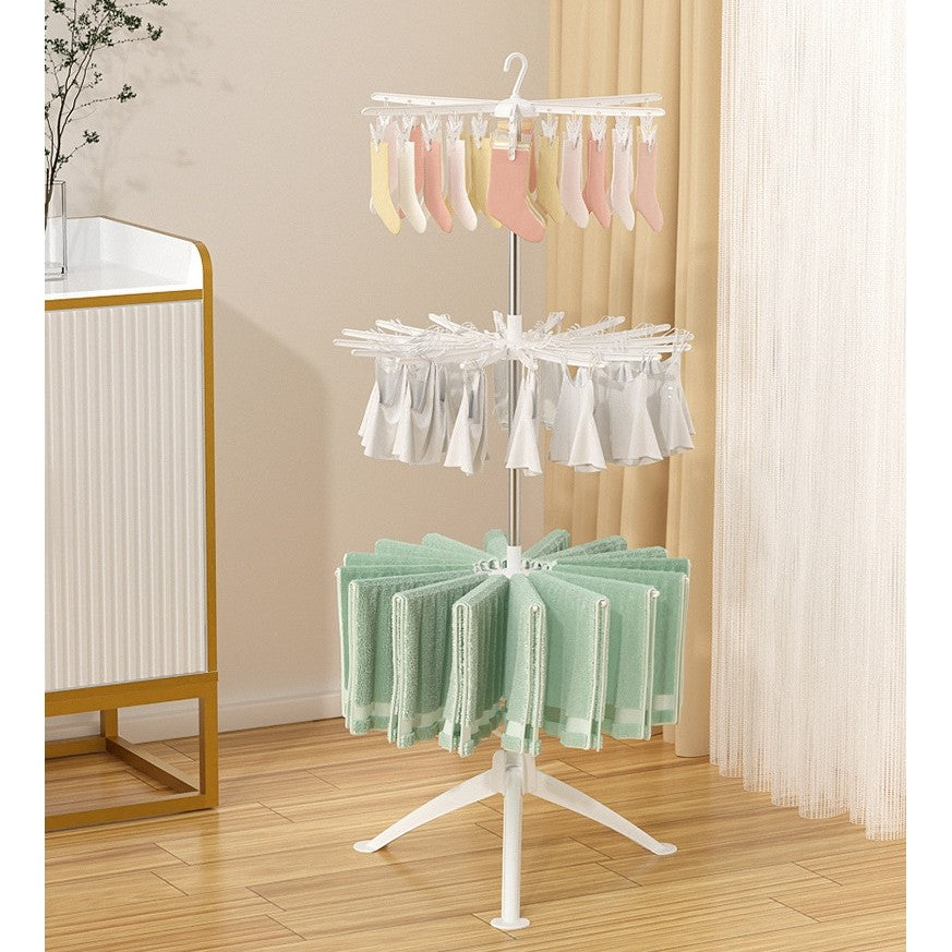 Uscator De Rufe Vertical, 3 Niveluri, Pliabil, Din Abs+Pp+Otel Inoxidabil, Rotire 360 Grade, 178.7 X 75 Cm, Alb - vivimall.ro