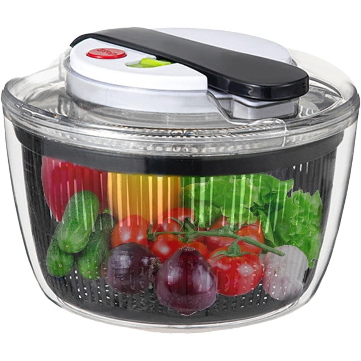 Uscator Manual Pentru Salata Si Verdeturi, Plastic, 16X15X21 Cm, Capacitate 3L - vivimall.ro