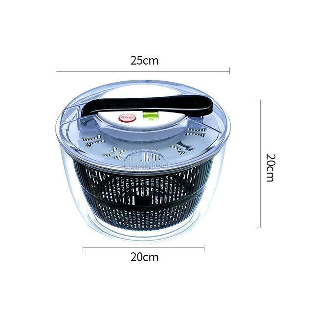 Uscator Manual Pentru Salata Si Verdeturi, Plastic, 20X20X25 Cm, Capacitate 5L, Negru - vivimall.ro