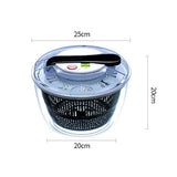 Uscator Manual pentru Salata si Verdeturi, Vivimall, Plastic, 20x20x25 cm, Capacitate 5L, Negru