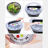 Uscator Manual pentru Salata si Verdeturi, Vivimall, Plastic, 20x20x25 cm, Capacitate 5L, Negru