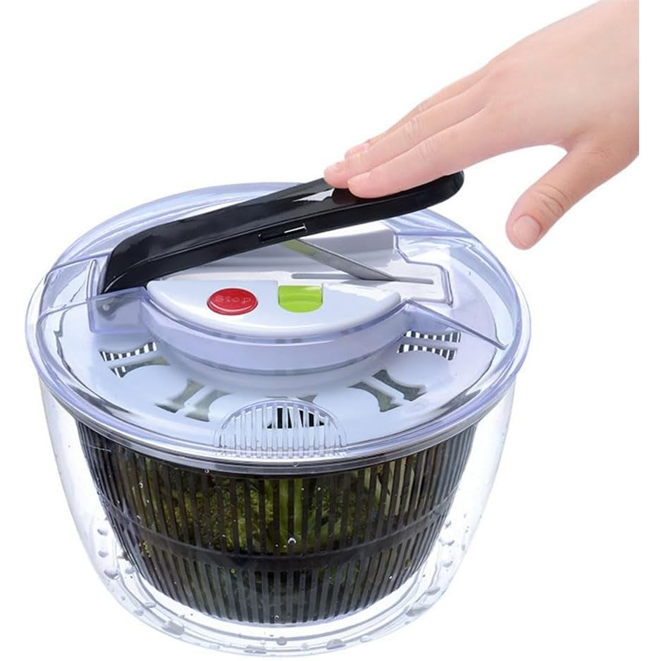 Uscator Manual Pentru Salata Si Verdeturi, Plastic, 20X20X25 Cm, Capacitate 5L, Negru - vivimall.ro