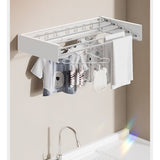 Suport Haine, Depozitare Si Uscare Rufe, Din Aluminiu, Pliabil, Impermeabil, Montare Prin Perforare, 100 Cm - vivimall.ro